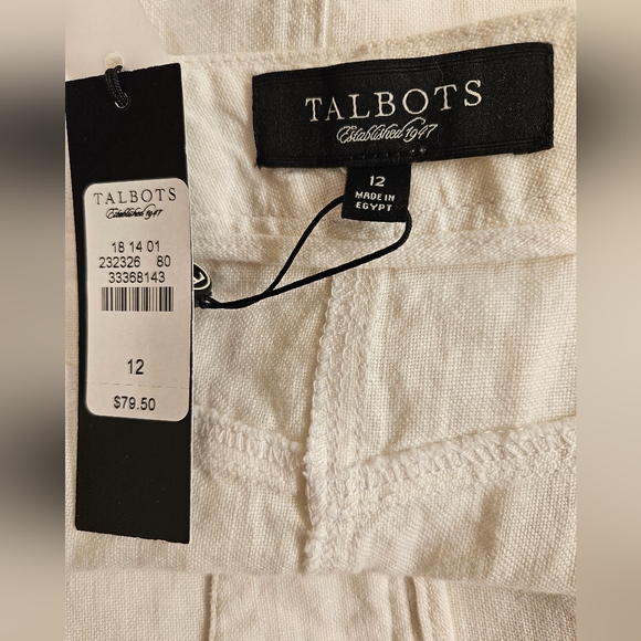 NWT - Talbots Linen White Midi Skirt - Size 12 - Picture 7 of 7